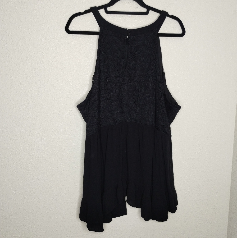 TORRID Black Babydoll Gauze With Lace Halter Top Plus Size 3X - Picture 4 of 7